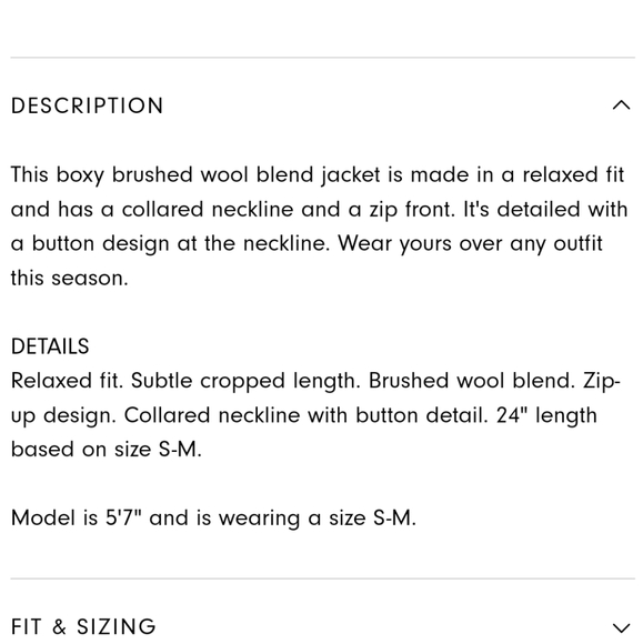 NWT OAK + FORT Boxy Wool Crop Jacket - Picture 5 of 7